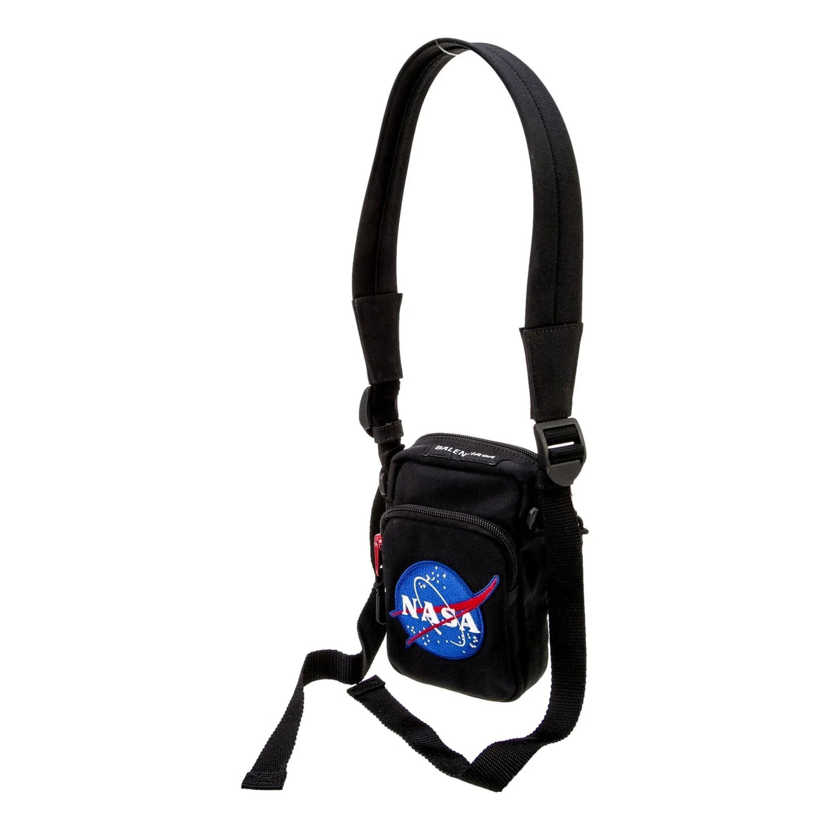 The Balenciaga Nasa Logo Phone Holder Crossbody Bag Black Recycled Nylon - Handbags - Clayton's Online Store