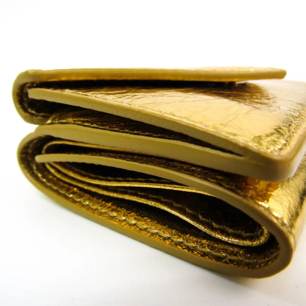 The Balenciaga Papier Gold Arena Lambskin Mini Trifold Wallet - Wallets - Clayton's Online Store