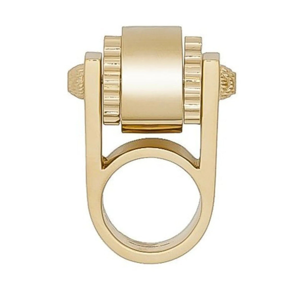 The Balenciaga Ring Gold Tone Metal Hardware Gear Cylinder Small Size 5 - Jewelry - Clayton's Online Store