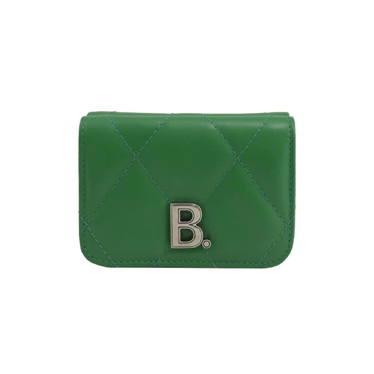 The Balenciaga Touch Leaf Green Nappa Leather Quilted Mini Trifold Wallet - Wallets - Clayton's Online Store