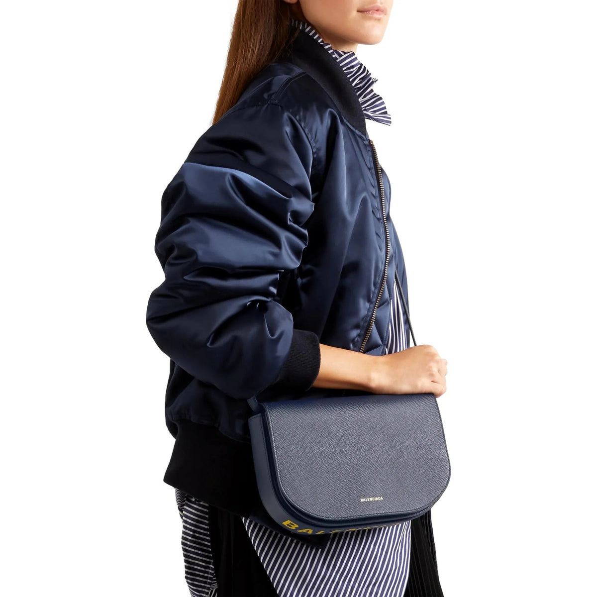 The Balenciaga Ville Day Navy Grained Leather Shoulder Bag - Handbags - Clayton's Online Store