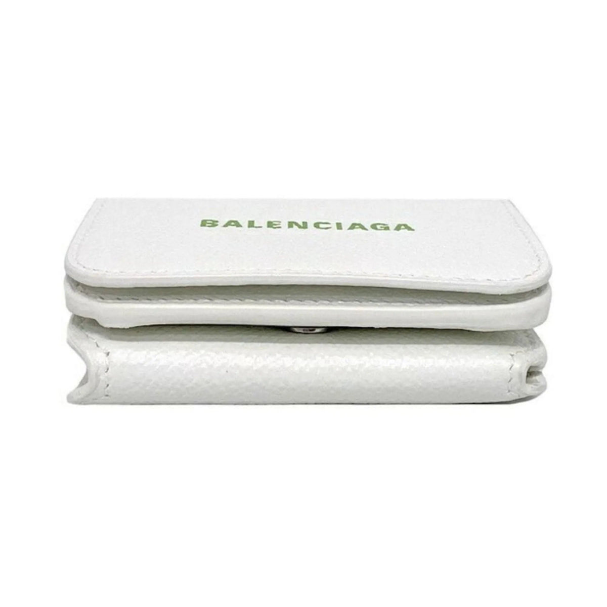 The Balenciaga White Leather Logo Mini Trifold Wallet - Wallets - Clayton's Online Store