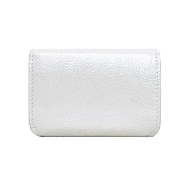 The Balenciaga White Leather Logo Mini Trifold Wallet - Wallets - Clayton's Online Store