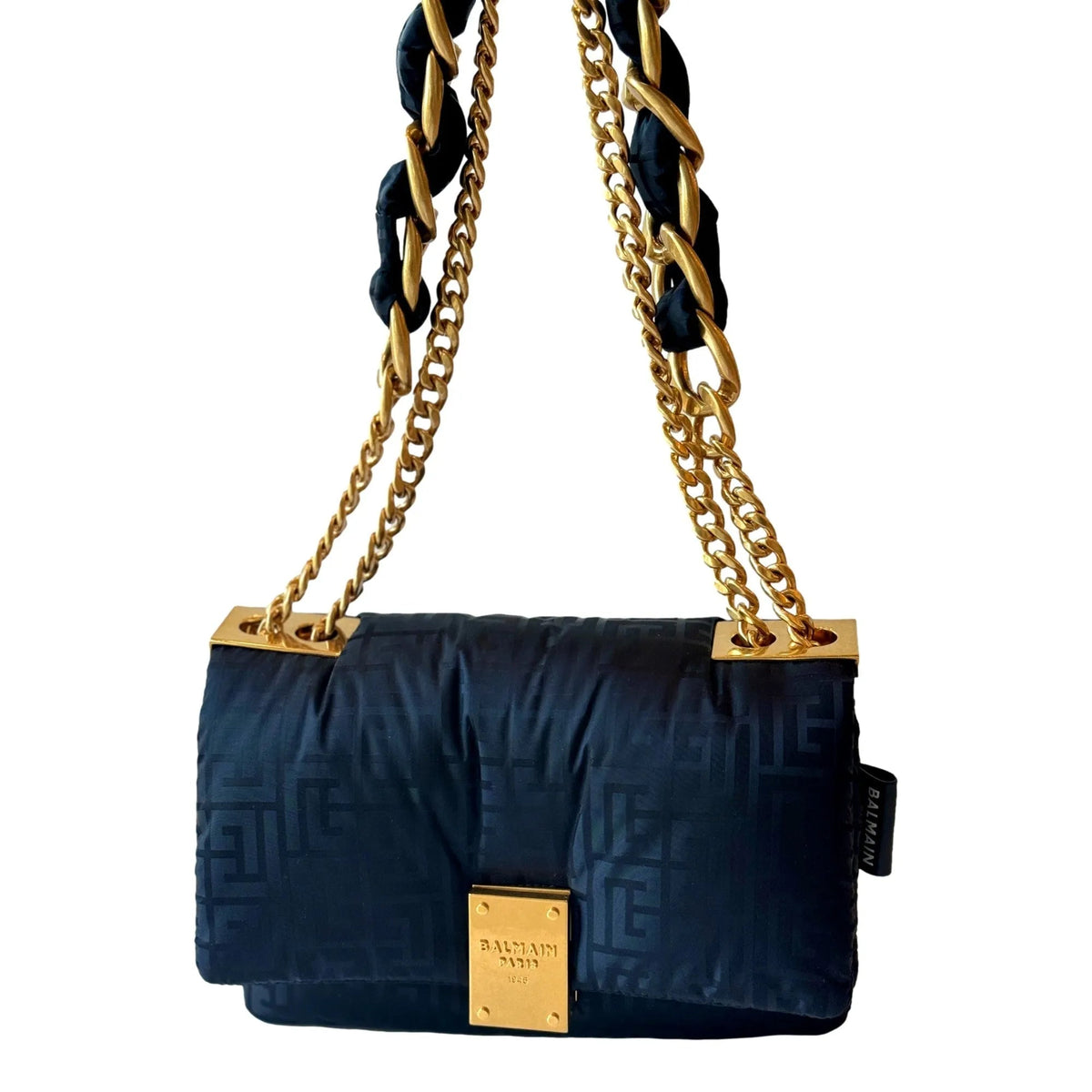 The Balmain 1945 Nylon Monogram Flap Crossbody Shoulder Bag - Handbags - Clayton's Online Store