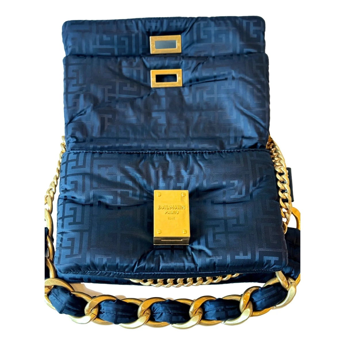 The Balmain 1945 Nylon Monogram Flap Crossbody Shoulder Bag - Handbags - Clayton's Online Store