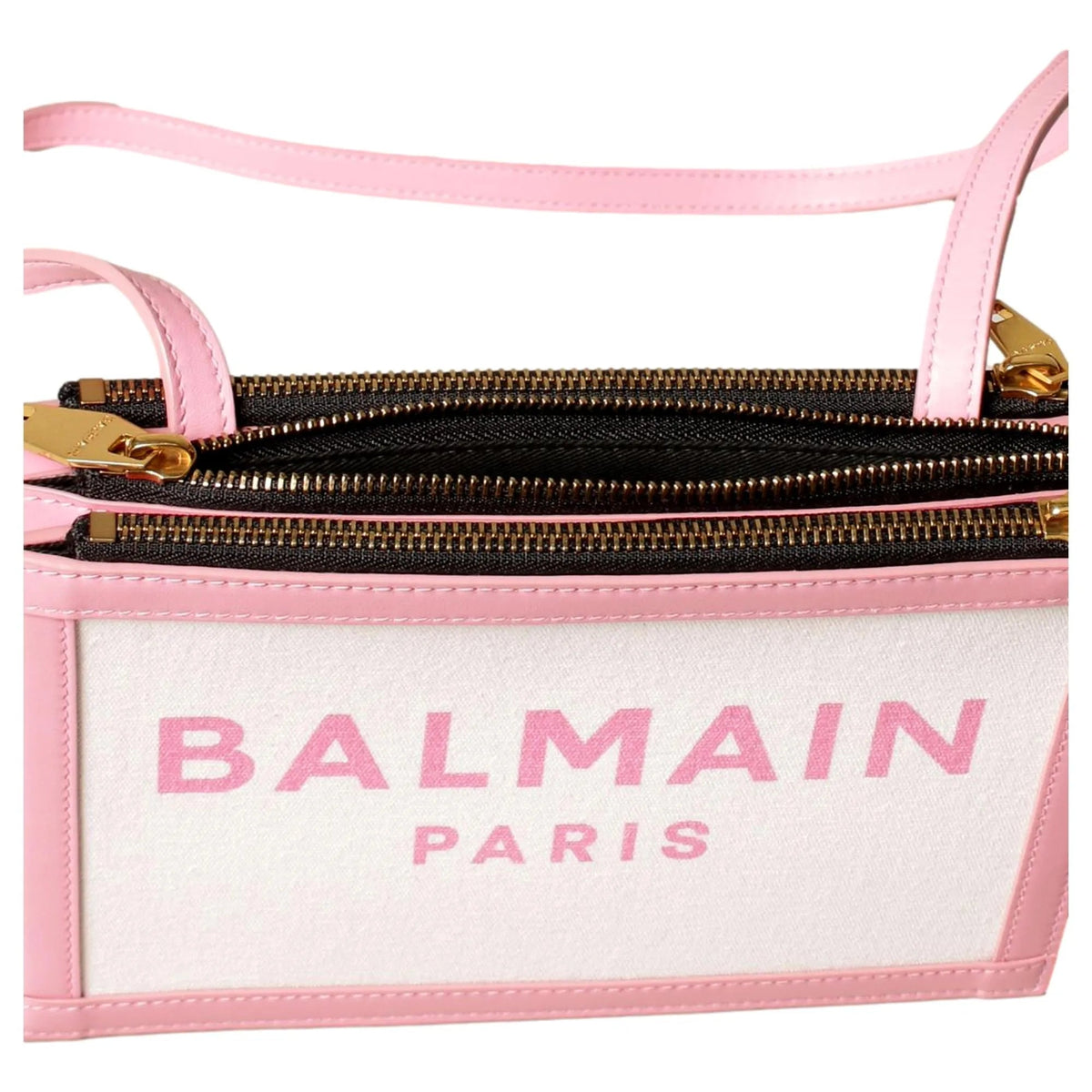 The Balmain B - Army 26 Logo Canvas and Pink Leather Small Crossbody Bag - Handbags - Clayton's Online Store