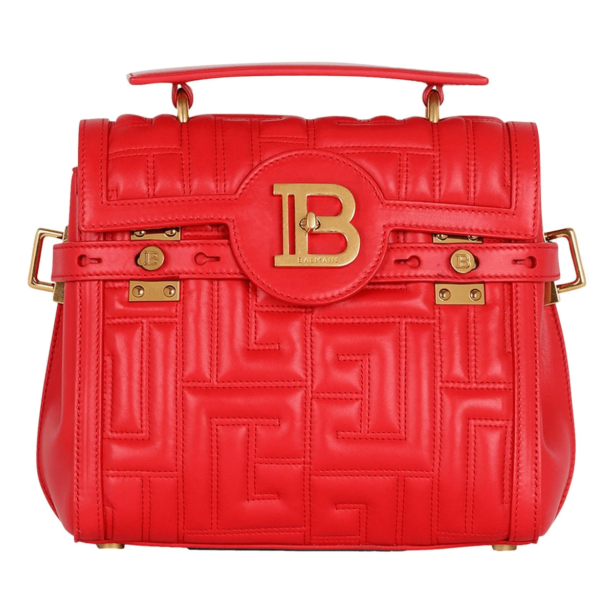 The Balmain B - Buzz 23 Red Tote is crafted from luxurious quilted calf leather - Handbags - Clayton's Online Store