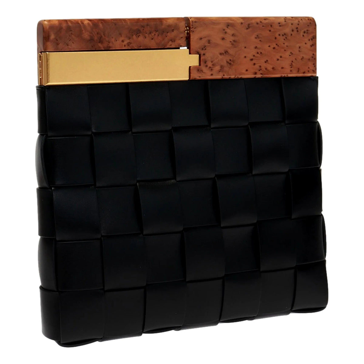 The Bottega Veneta 'BV SNAP' Mogano Black Clutch - Handbags - Clayton's Online Store