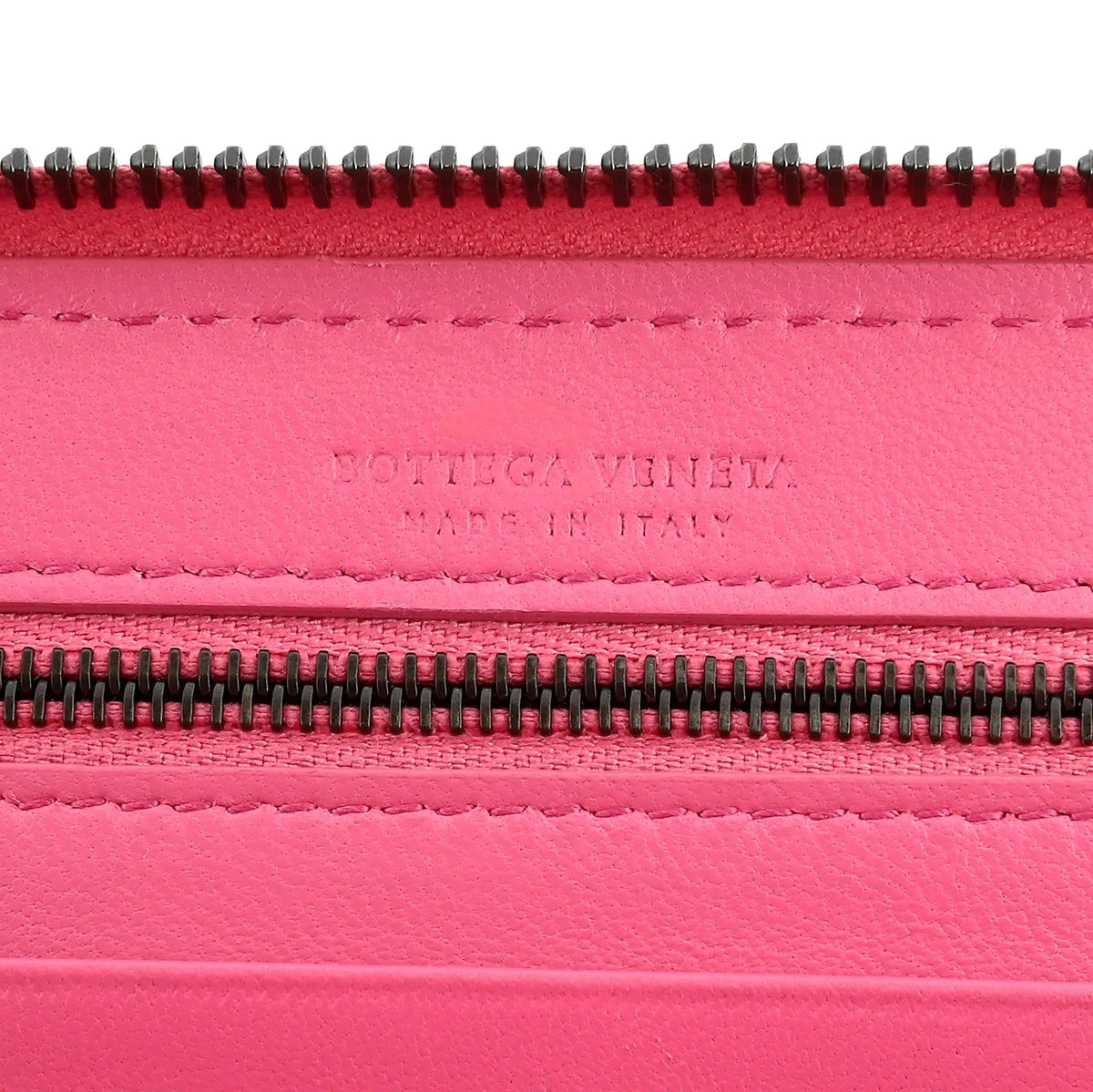 The Bottega Veneta Intrecciato Zipper French Calf Leather Wallet Pink - Wallets - Clayton's Online Store