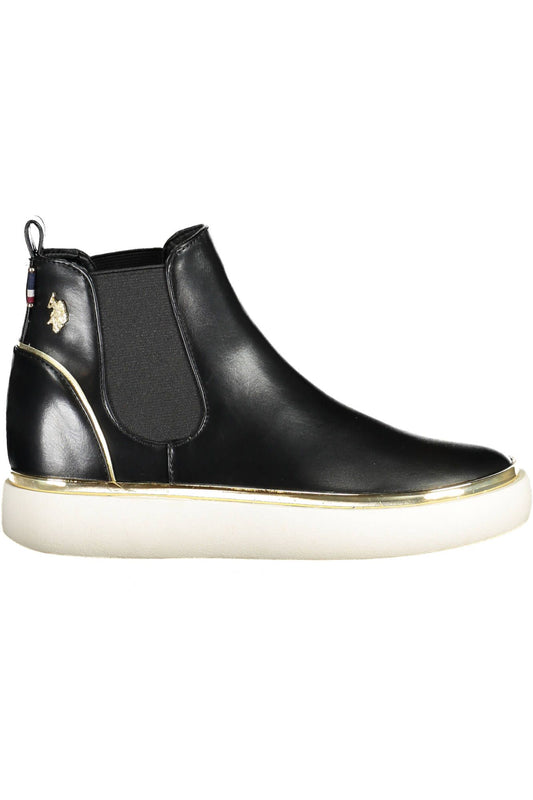 U.S. POLO ASSN. Elegant Black Low Ankle Boots with Side Elastic