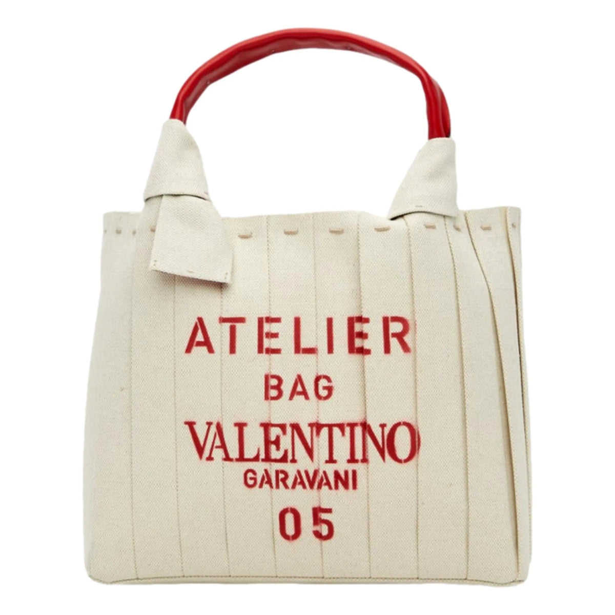 Valentino Garavani 05 Plisse Edition Sac Atelier Canvas Crossbody Tote Bag - Handbags - Clayton's Online Store