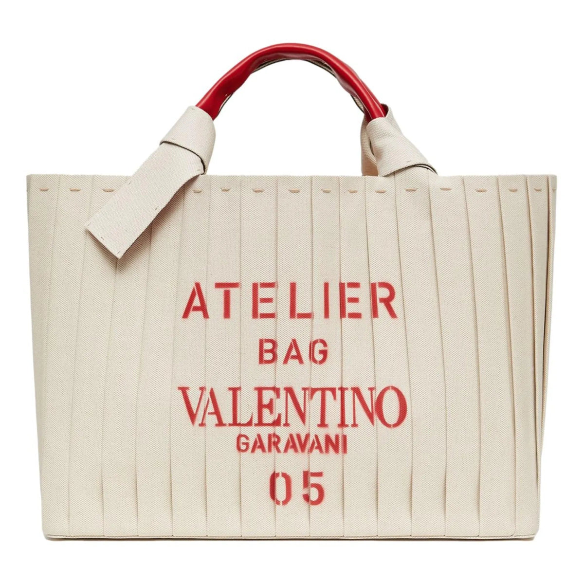 Valentino Garavani 05 Plisse Edition Sac Atelier Large Canvas Tote Bag - Handbags - Clayton's Online Store