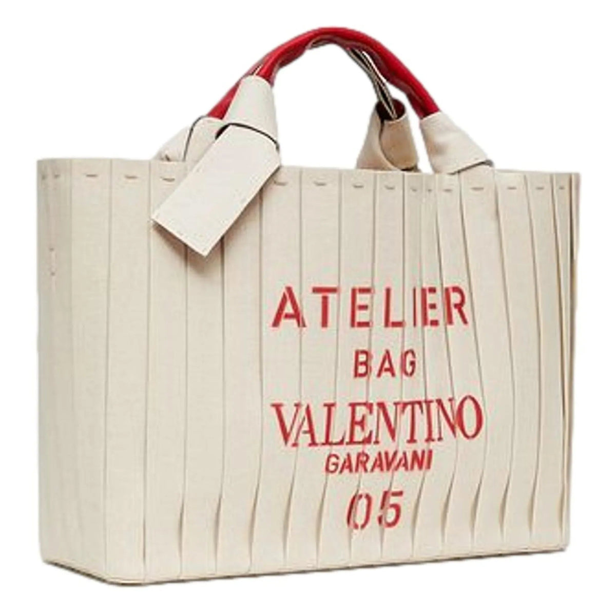 Valentino Garavani 05 Plisse Edition Sac Atelier Large Canvas Tote Bag - Handbags - Clayton's Online Store