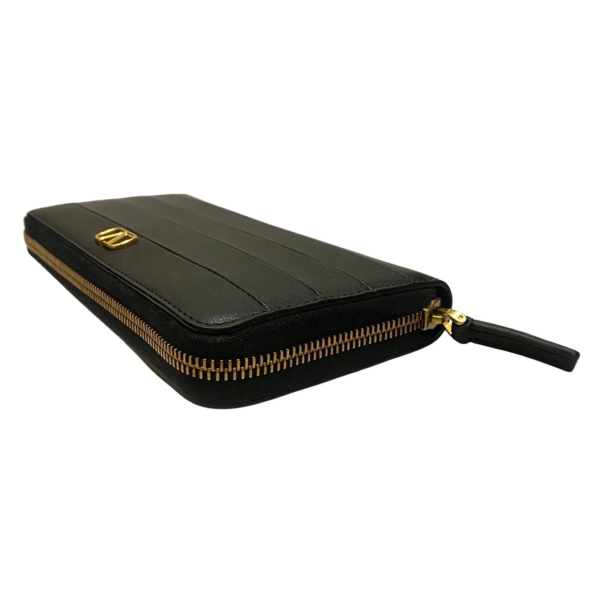 Valentino Garavani Diary Lines Black Grain Leather Zip - Around Long Wallet - Wallets - Clayton's Online Store