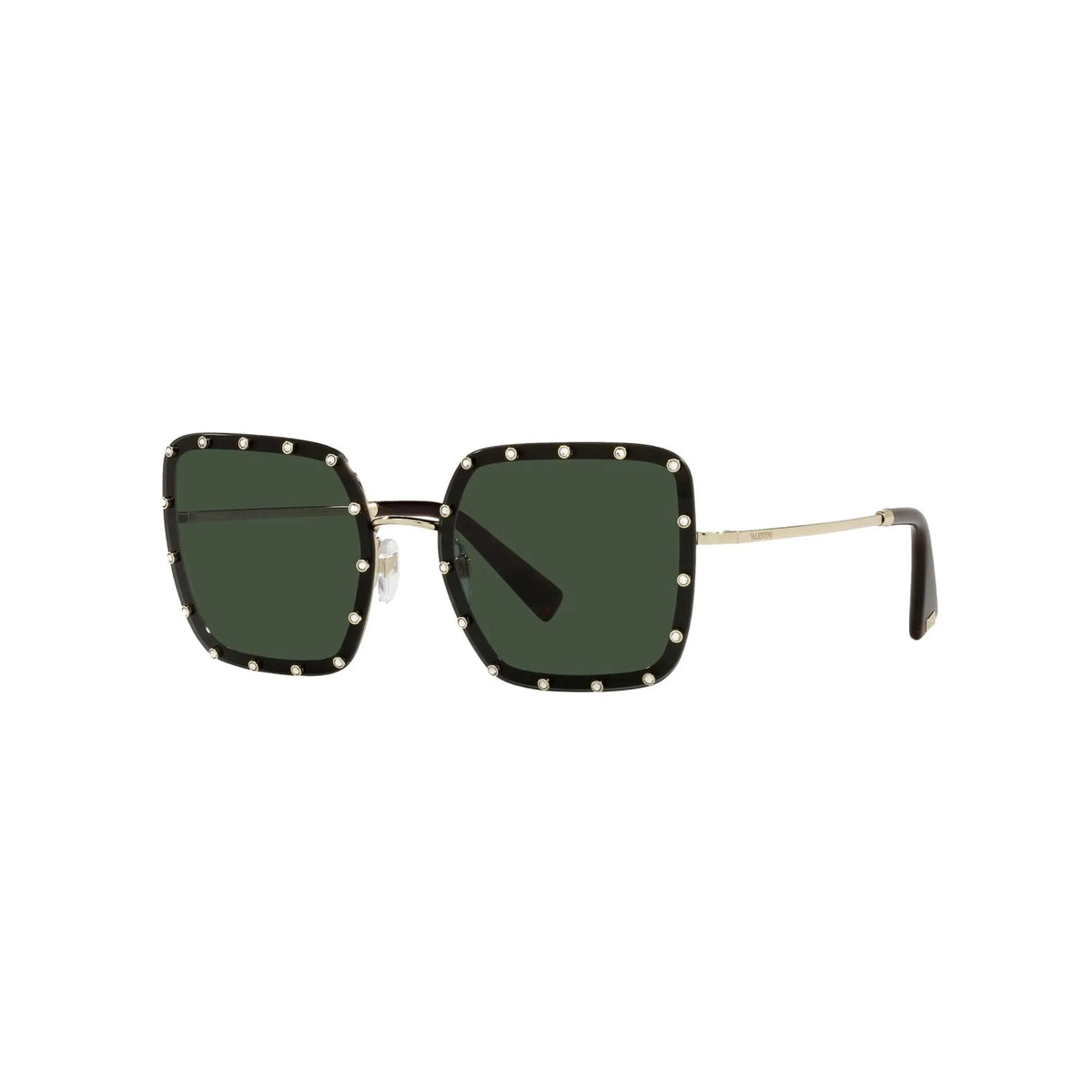 Valentino Garavani Green Studded Titanium Sunglasses