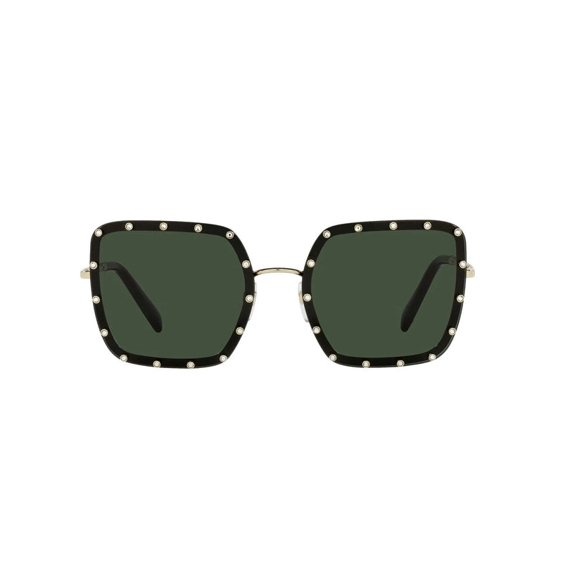 Valentino Garavani Green Studded Titanium Sunglasses