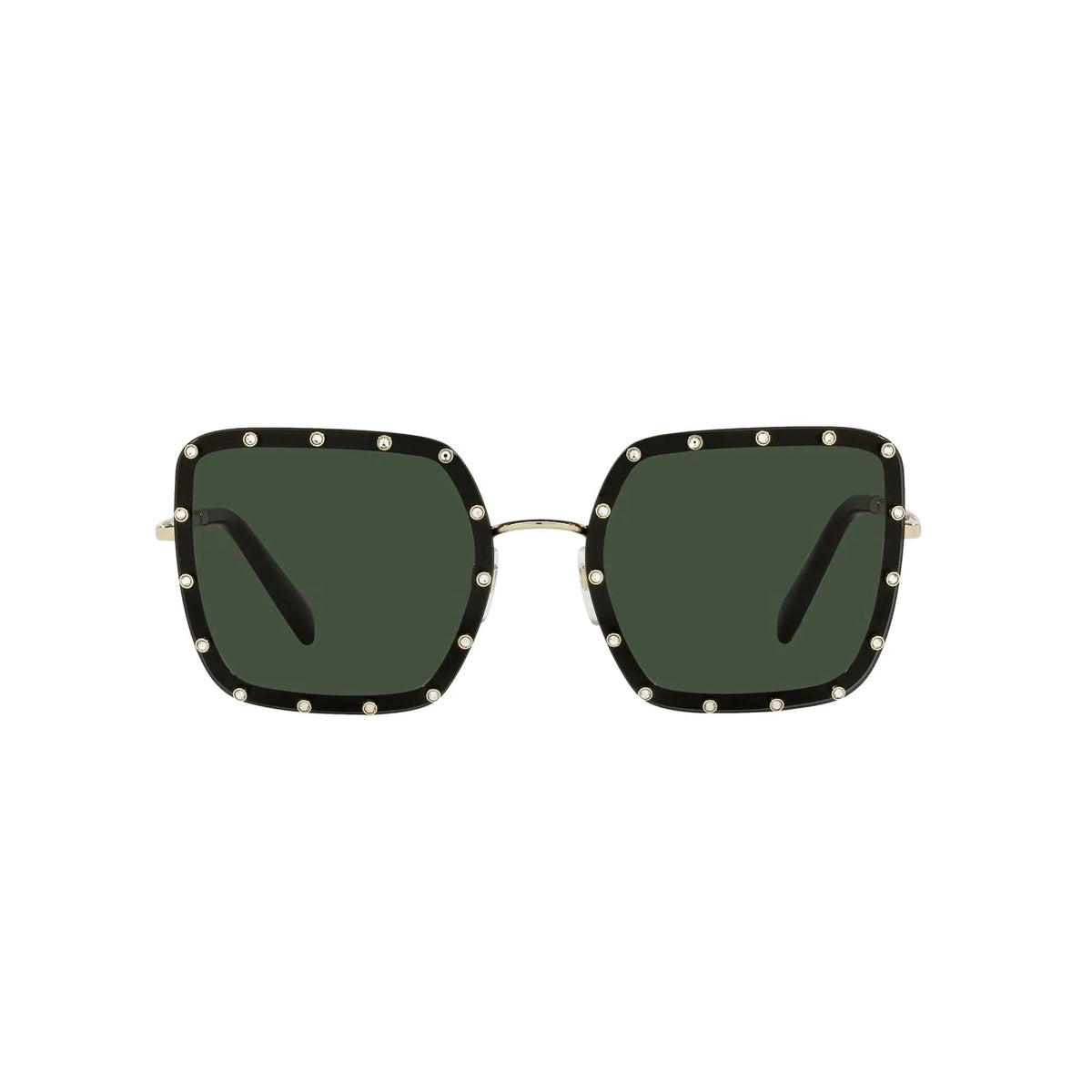 Valentino Garavani Green Studded Titanium Sunglasses - Sunglasses - Clayton's Online Store