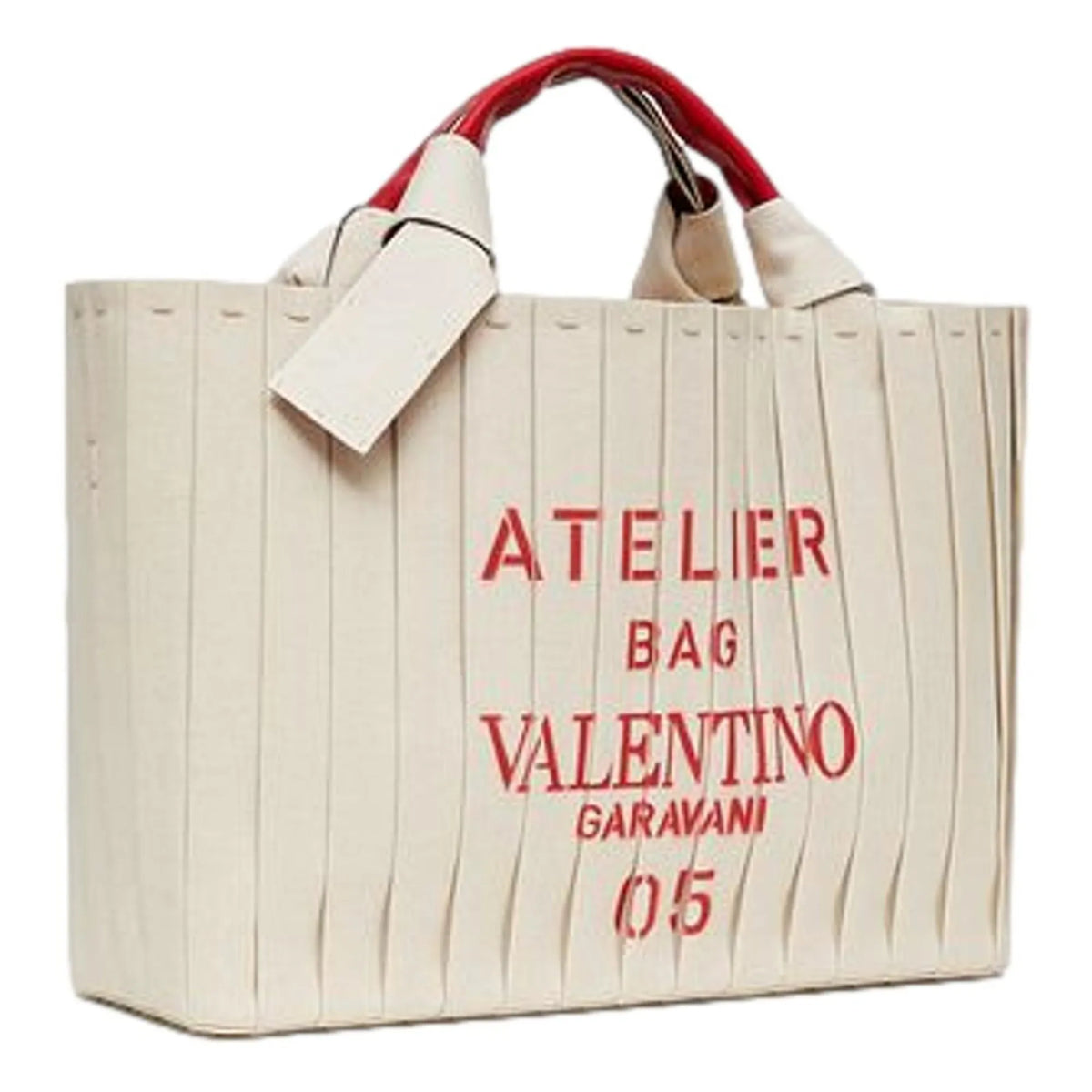 Valentino Garavani 05 Plisse Edition Sac Atelier Large Canvas Tote Bag