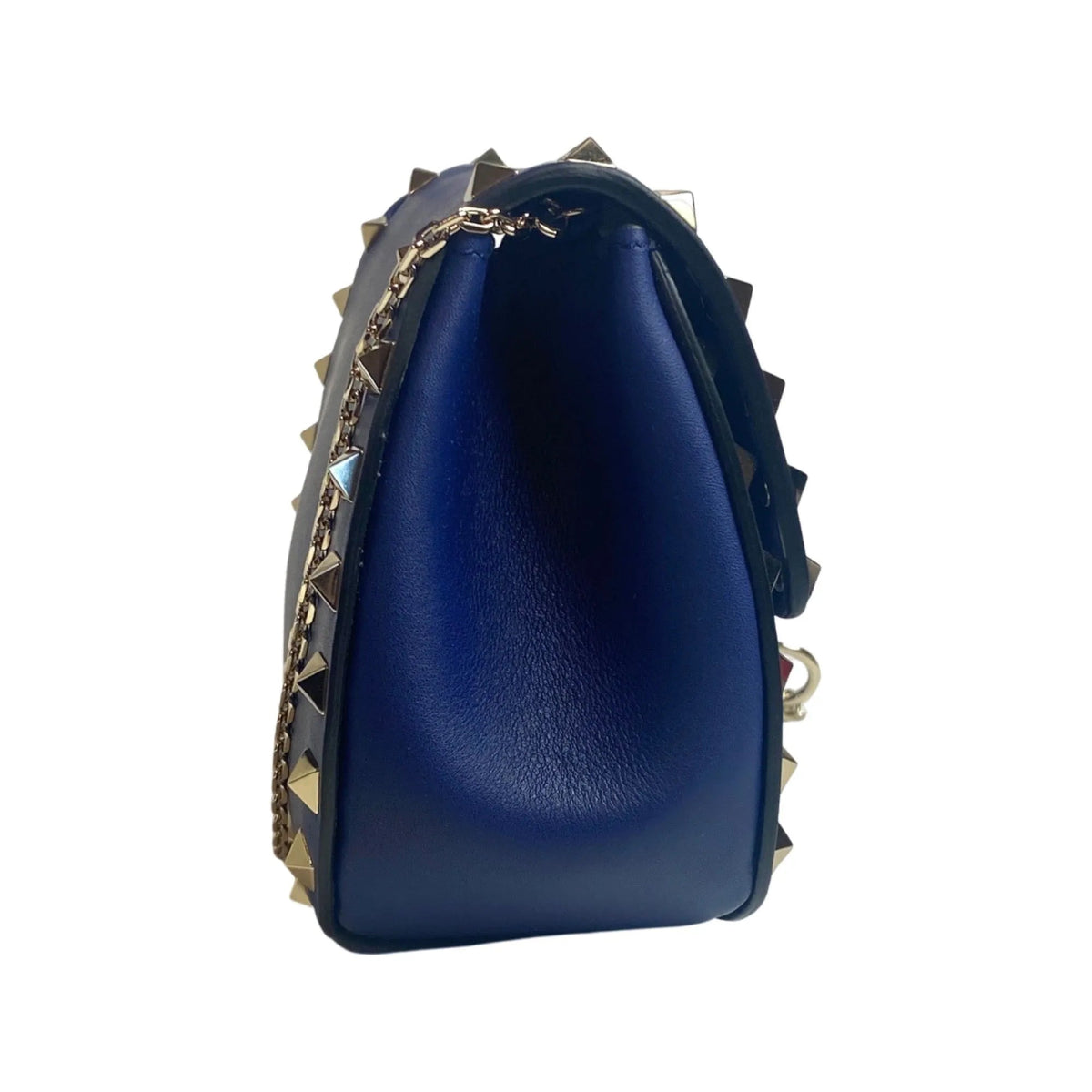 Valentino Garavani Rockstud Blue Leather Small Chain Crossbody Bag - Handbags - Clayton's Online Store