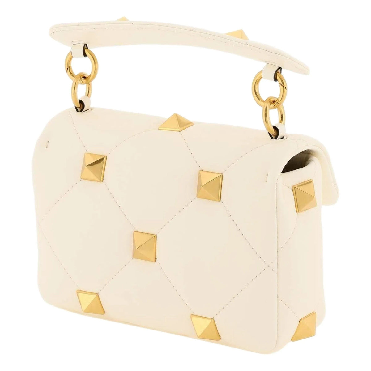 Valentino Garavani Roman Stud Small Crossbody Bag Ivory Nappa Leather - Handbags - Clayton's Online Store