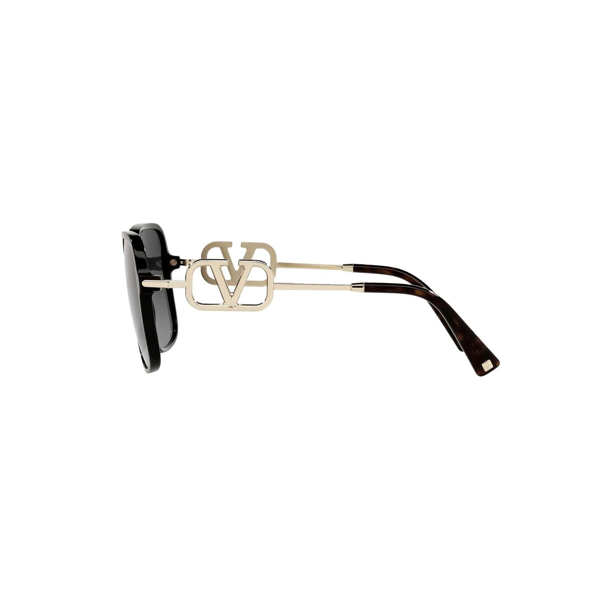 Valentino Garavani V Logo Gold Black Square Frame Sunglasses - Sunglasses - Clayton's Online Store