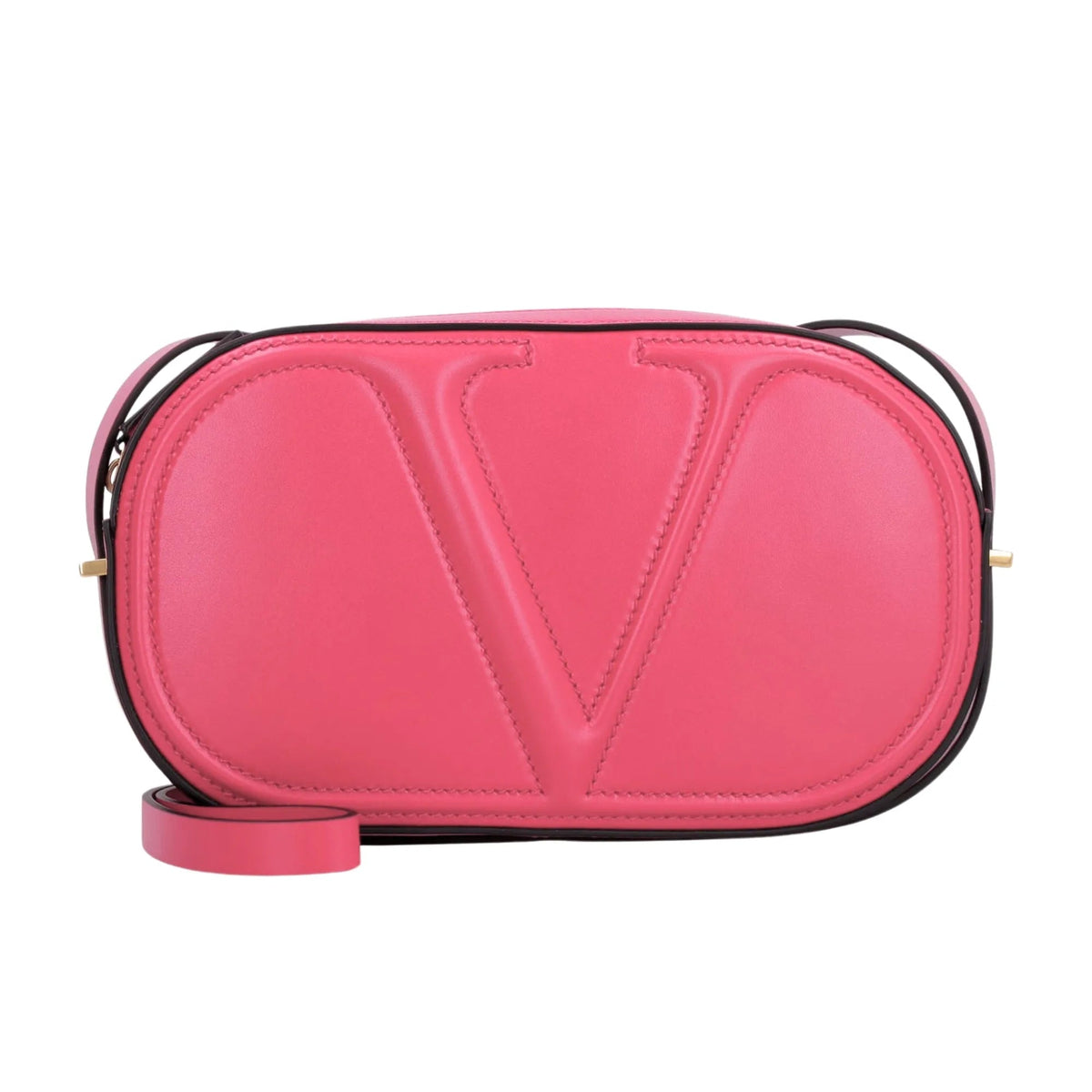 Valentino Garavani VLogo Walk Crossbody Bag Pink Calf Leather Medium - Handbags - Clayton's Online Store