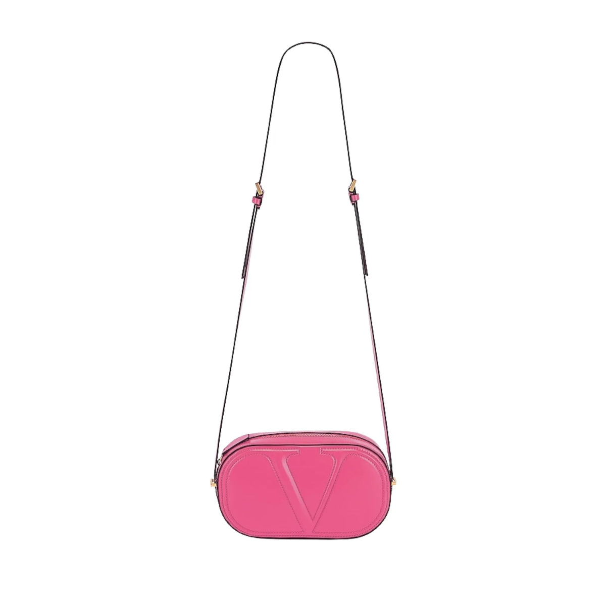 Valentino Garavani VLogo Walk Crossbody Bag Pink Calf Leather Medium - Handbags - Clayton's Online Store