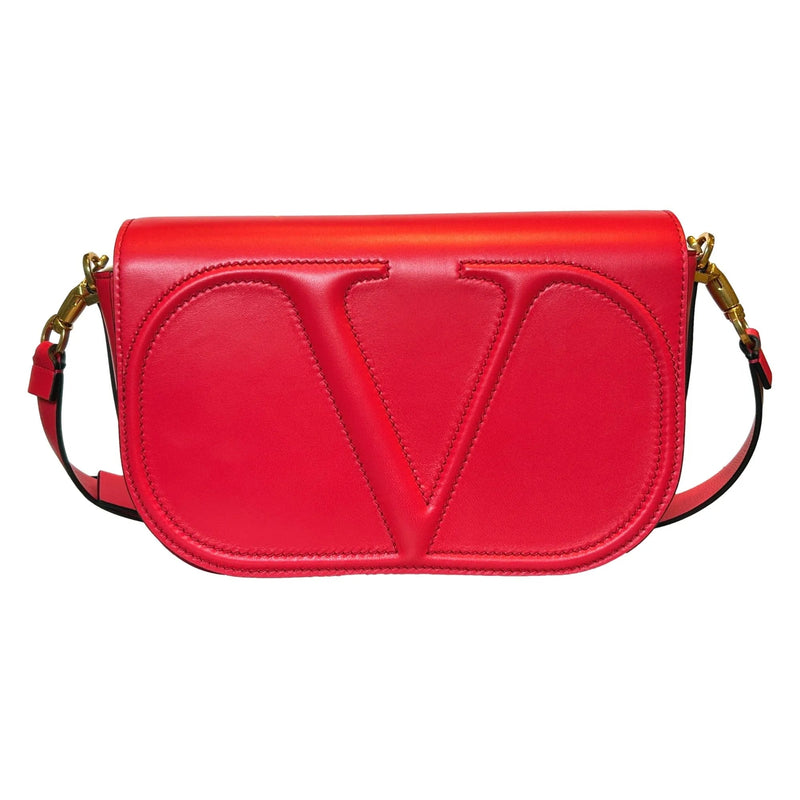 Valentino Garavani VLogo Walk Large Crossbody Bag Red Calf Leather - Handbags - Clayton's Online Store