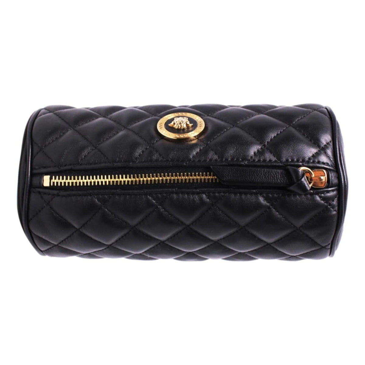 Versace Black Leather Medusa Quilted Cosmetic Bag - Handbags - Clayton's Online Store