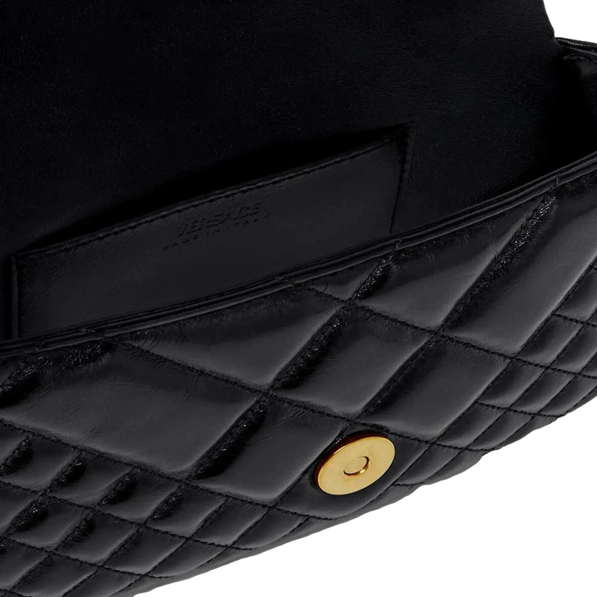 Versace Greca Goddess Black Quilted Leather Mini Bag - Handbags - Clayton's Online Store