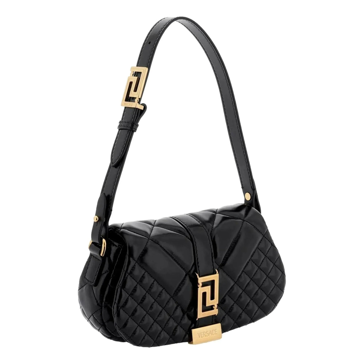 Versace Greca Goddess Black Quilted Leather Mini Bag - Handbags - Clayton's Online Store