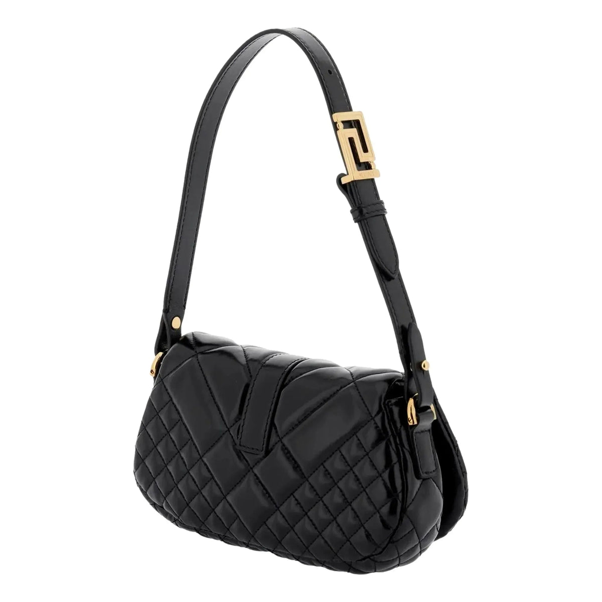 Versace Greca Goddess Black Quilted Leather Mini Bag - Handbags - Clayton's Online Store