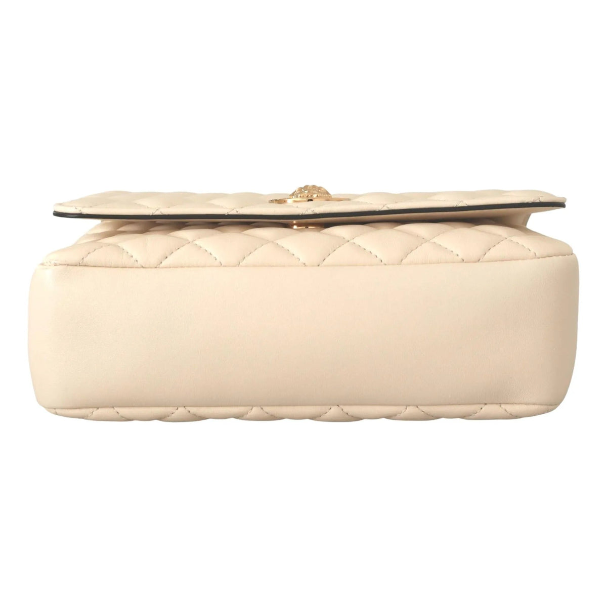 Versace La Medusa Beige Quilted Lamb Leather Large Shoulder Bag - Handbags - Clayton's Online Store