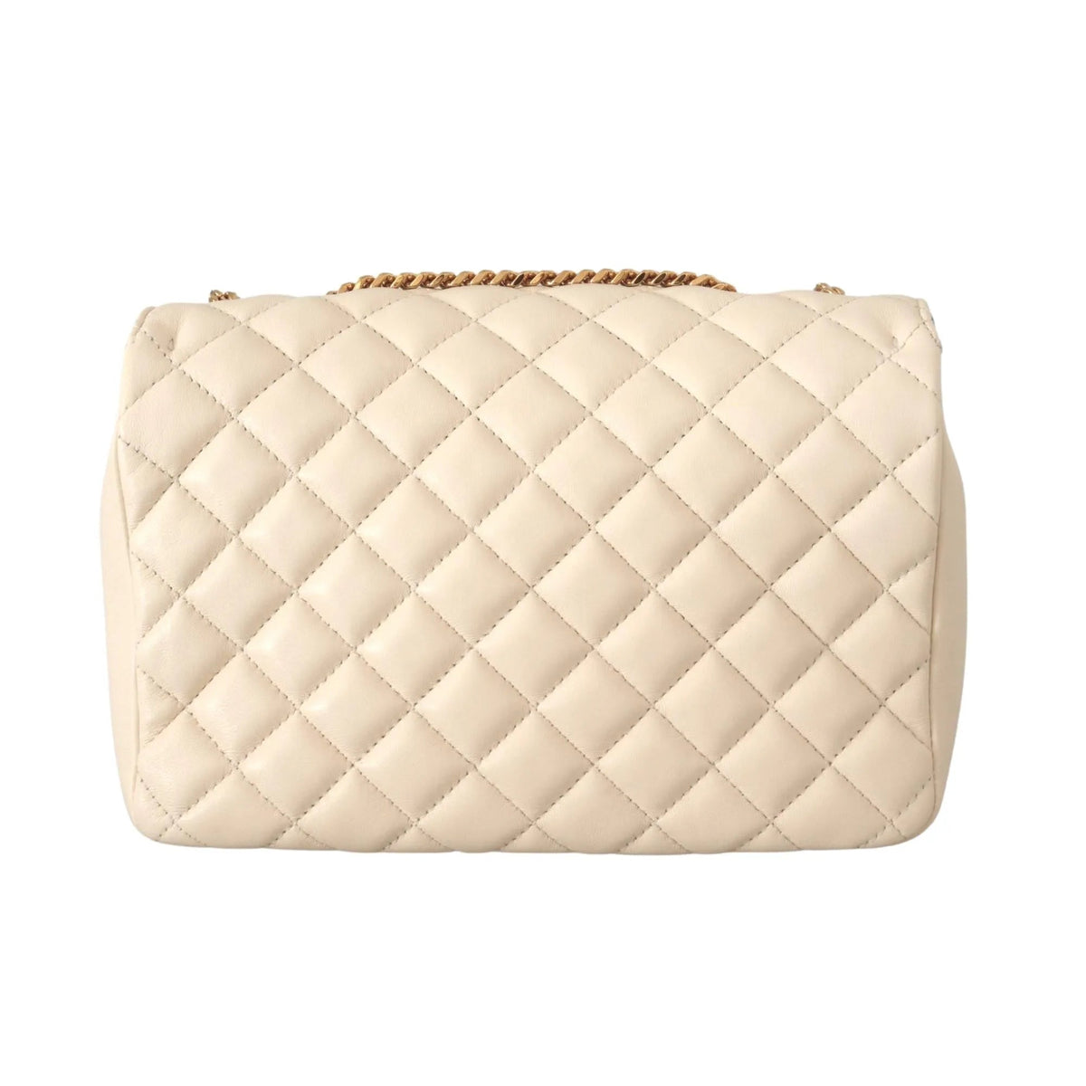 Versace La Medusa Beige Quilted Lamb Leather Large Shoulder Bag - Handbags - Clayton's Online Store