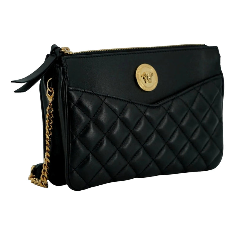 Versace La Medusa Black Quilted Crossbody - Handbags - Clayton's Online Store