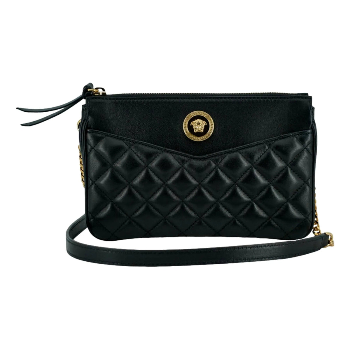 Versace La Medusa Black Quilted Crossbody - Handbags - Clayton's Online Store