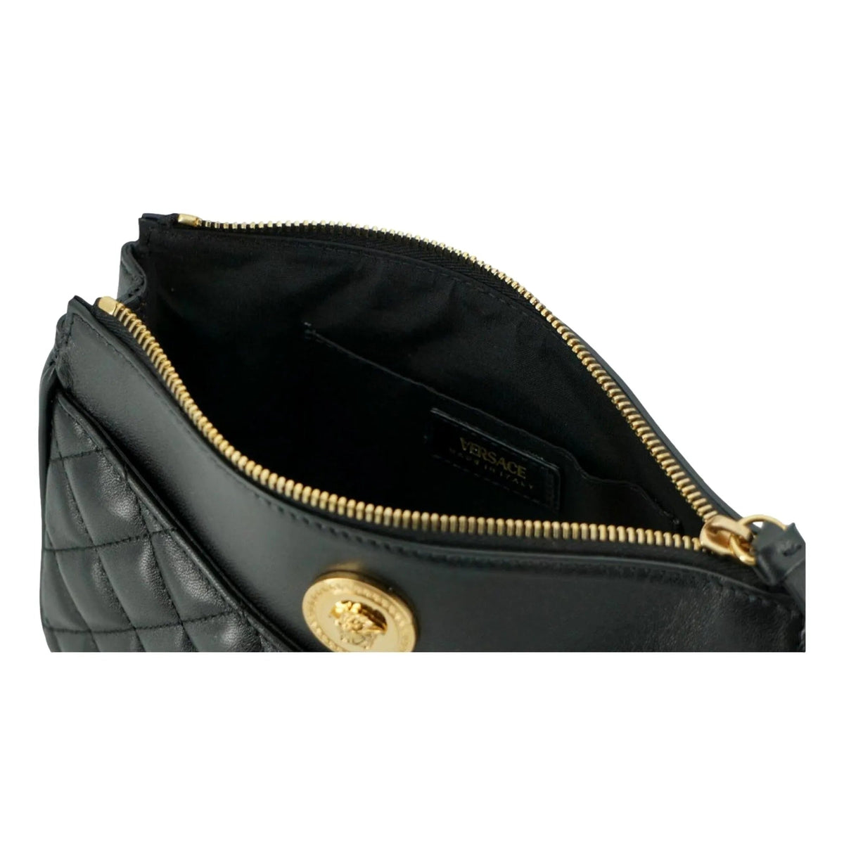 Versace La Medusa Black Quilted Crossbody - Handbags - Clayton's Online Store