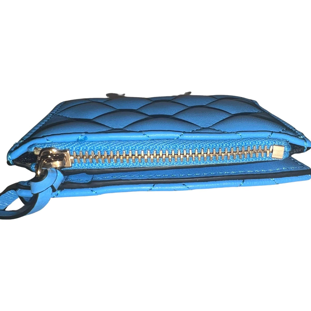 Versace La Medusa Blue Quilted Lamb Leather Compact Snap Wallet - Wallets - Clayton's Online Store