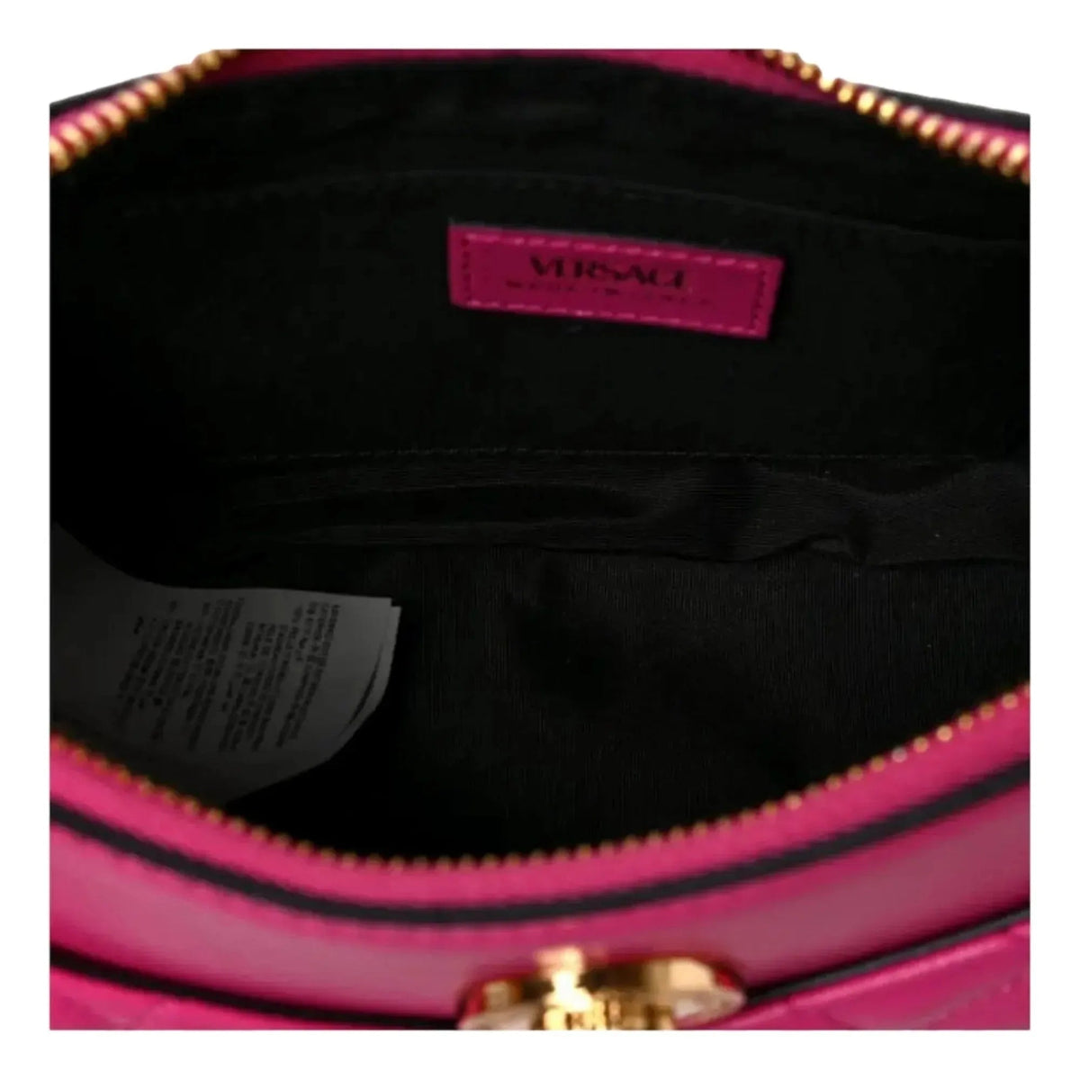 Versace La Medusa Half Moon Hobo Shoulder Crossbody Bag Pink Leather - Handbags - Clayton's Online Store