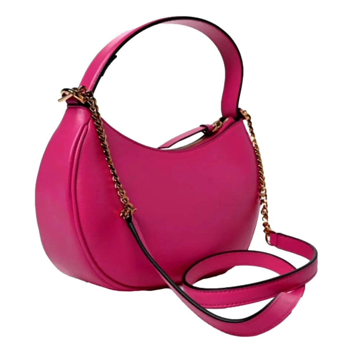 Versace La Medusa Half Moon Hobo Shoulder Crossbody Bag Pink Leather - Handbags - Clayton's Online Store