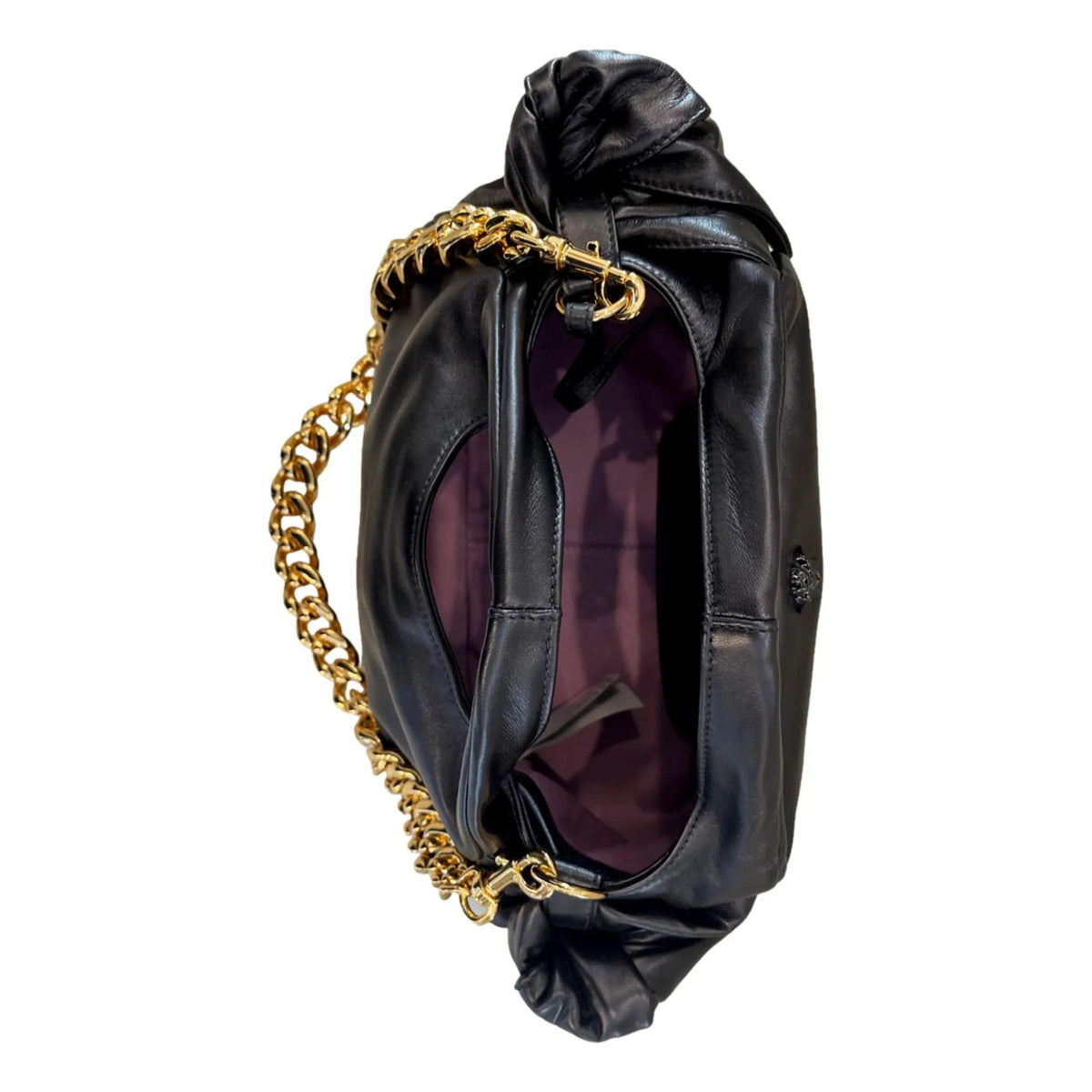 Versace La Medusa Lambskin Leather Black Gold Chain Bag - Handbags - Clayton's Online Store