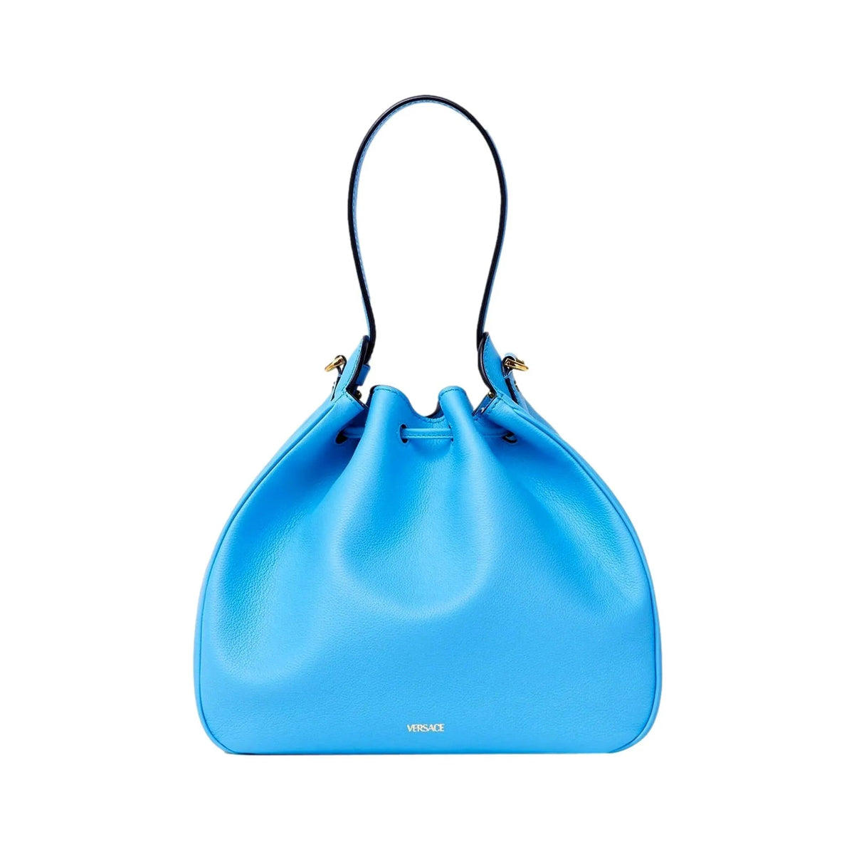 Versace La Medusa Leather Bucket Bag Blue - Handbags - Clayton's Online Store