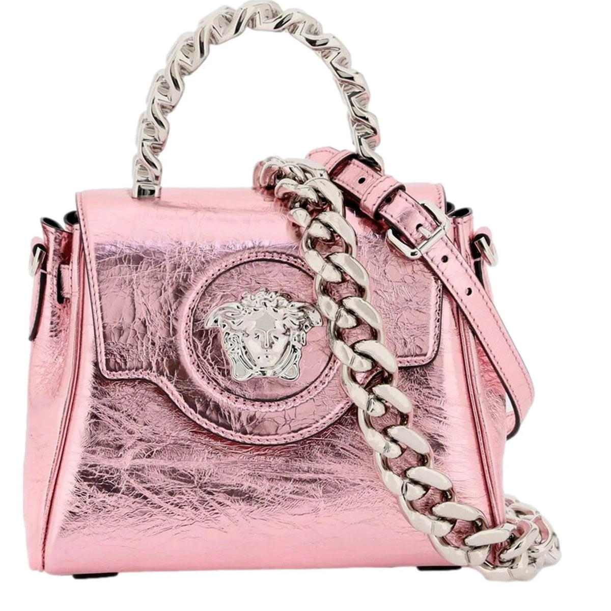 Versace La Medusa Pink Metallic Top - Handle Bag - Handbags - Clayton's Online Store