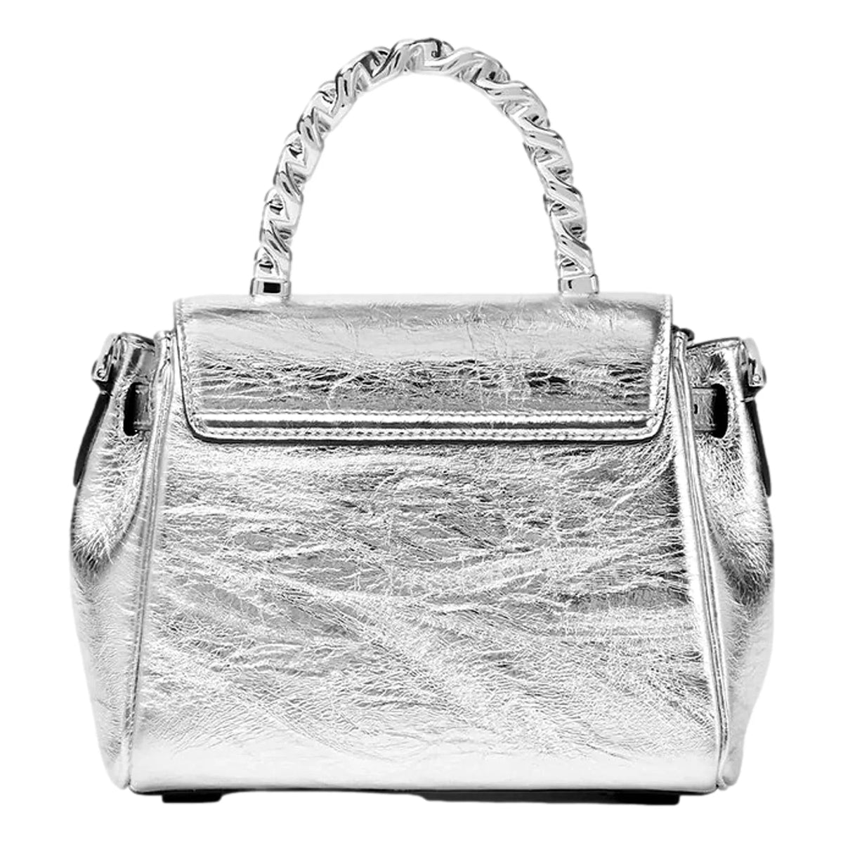 Versace La Medusa Silver Metallic Top Handle Handbag - Handbags - Clayton's Online Store