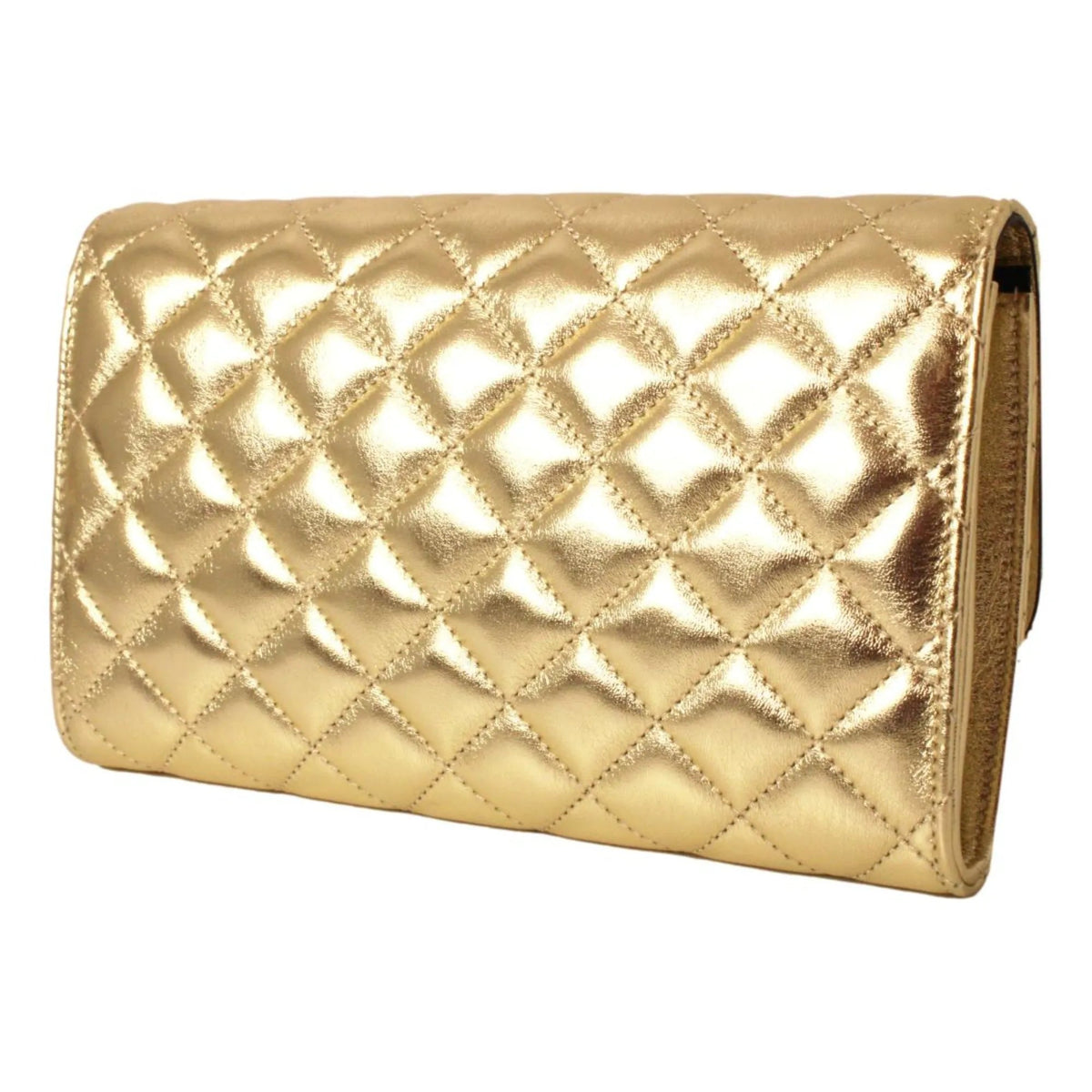 Versace Metallic Gold Leather Medusa Chain Wallet Bag - Handbags - Clayton's Online Store