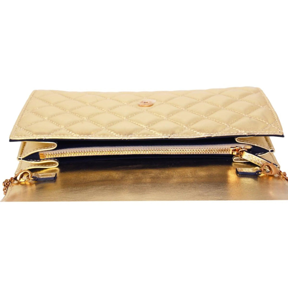 Versace Metallic Gold Leather Medusa Chain Wallet Bag - Handbags - Clayton's Online Store