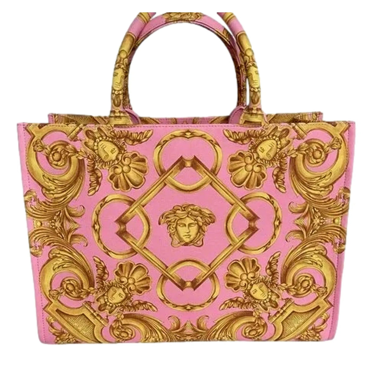 Versace Pastel Pink Signature Print Large Canvas Tote - Handbags - Clayton's Online Store