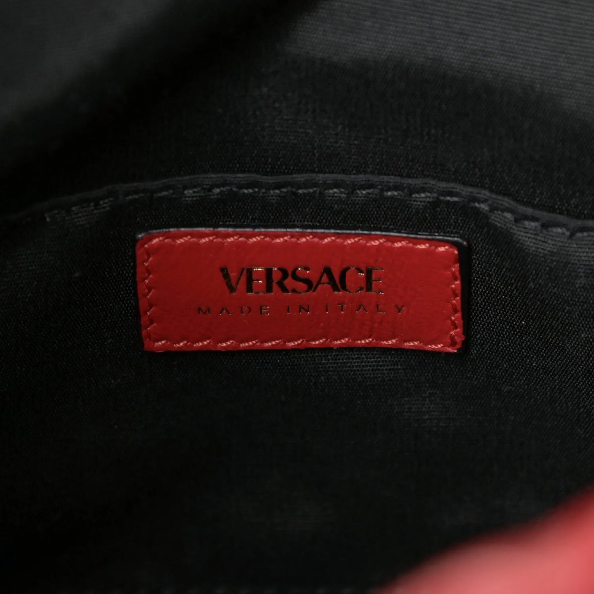 Versace Red Leather Medusa Quilted Drawstring Bucket Bag