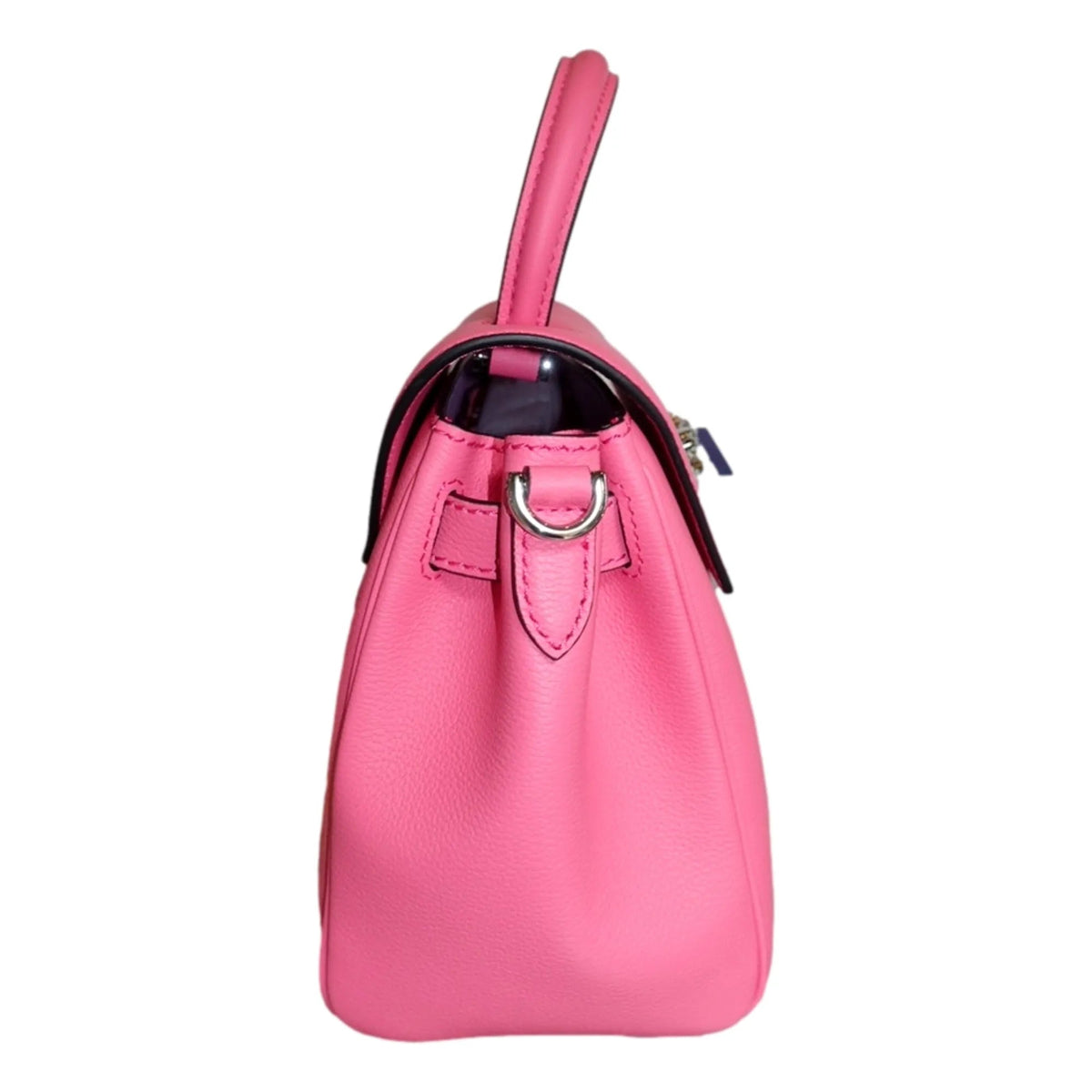 Versace Top Handle Flamingo Pink Vitello Leather Handbag - Handbags - Clayton's Online Store