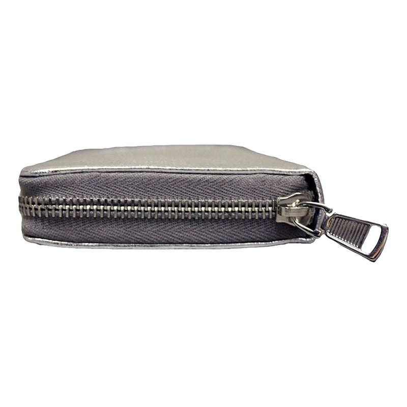 Yves Saint Laurent Wallet YSL Belle du Jour Silver Leather Zip Wallet